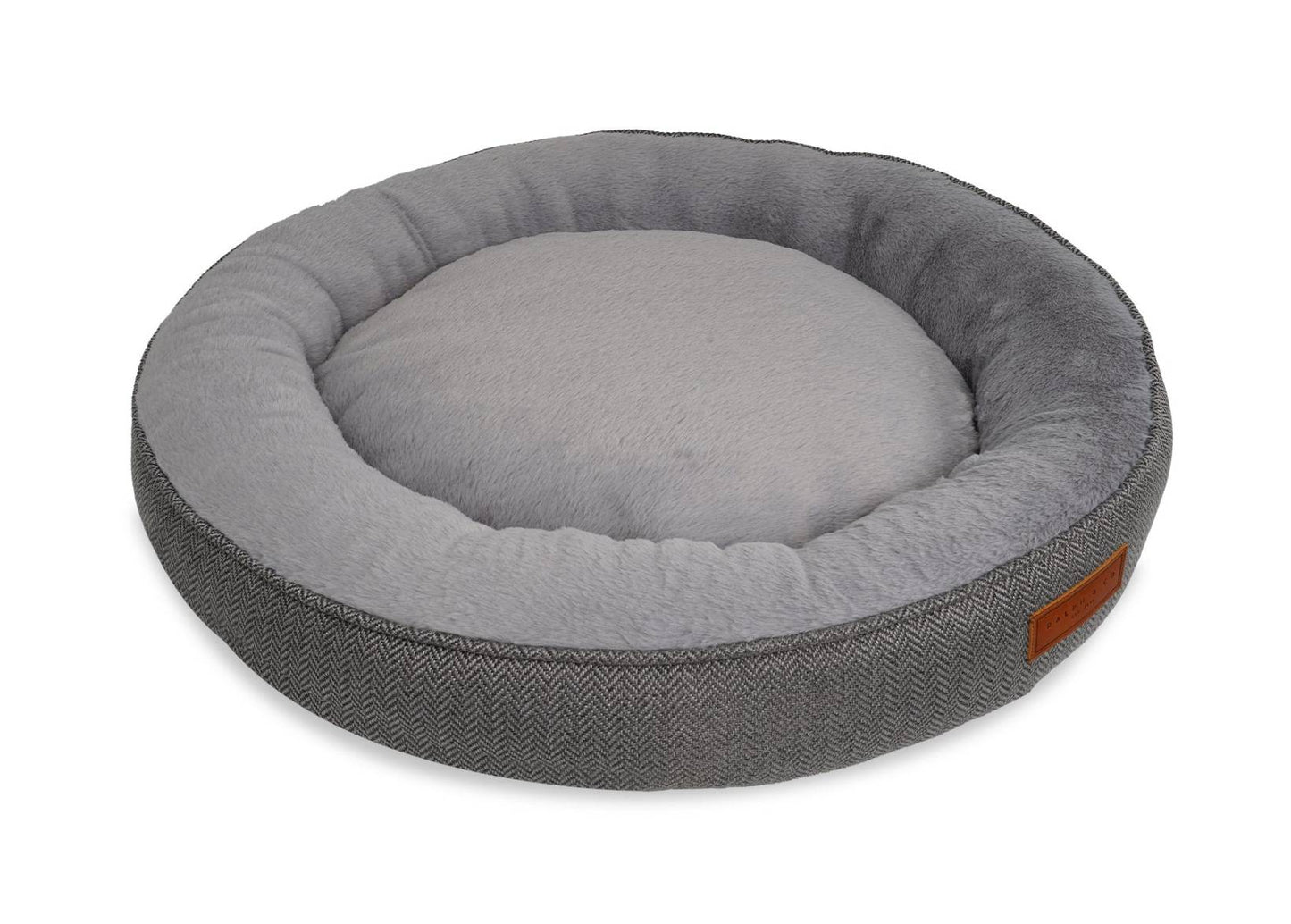 THE BALMORAL | LUXURY HERRINGBONE CALMING DONUT DOG BED