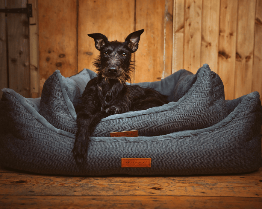THE BALMORAL | LUXURY HERRINGBONE BOLSTER DOG BED