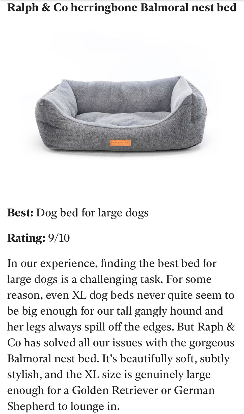 THE BALMORAL | LUXURY HERRINGBONE BOLSTER DOG BED
