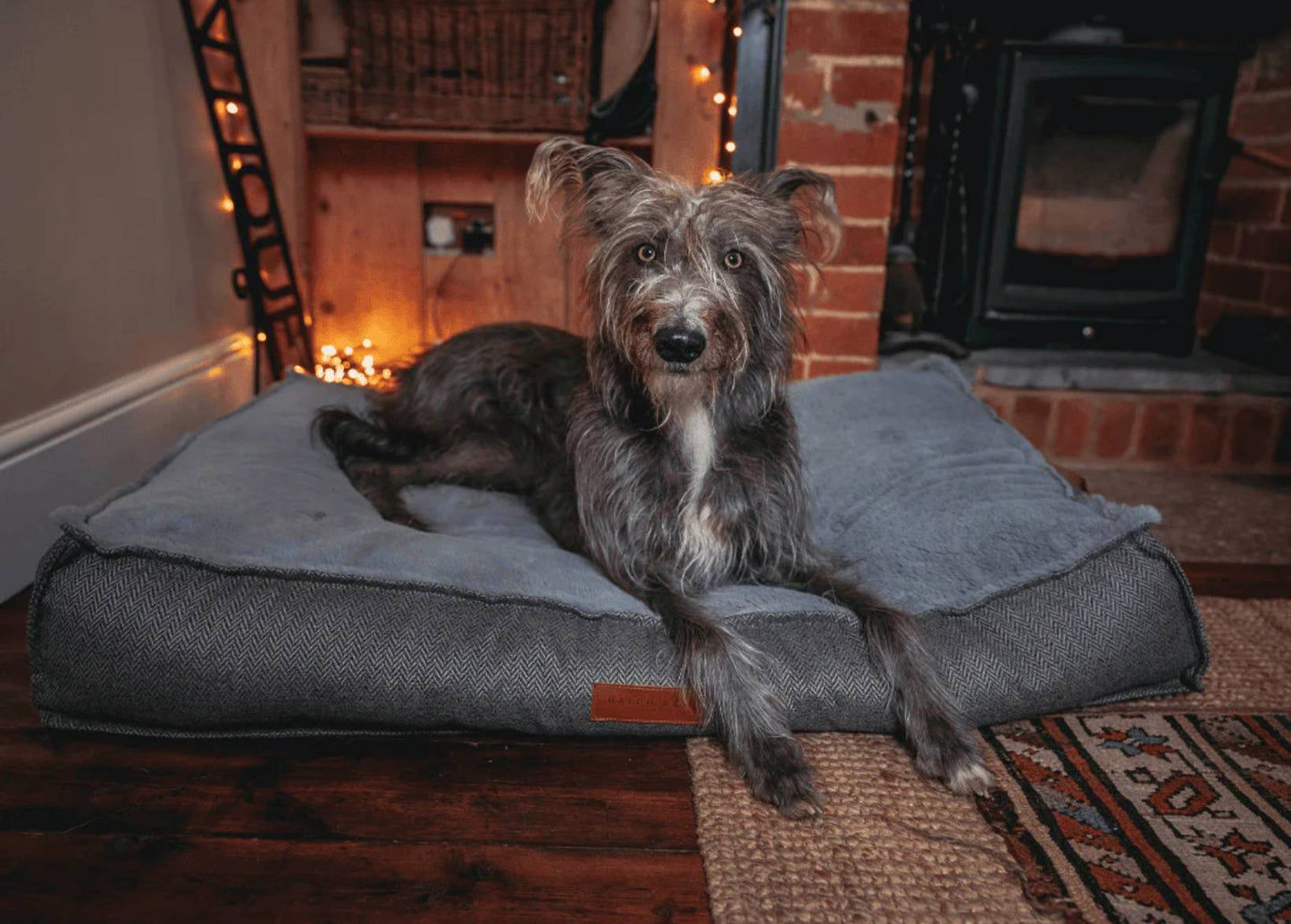 THE BALMORAL | LUXURY HERRINGBONE FLAT PILLOW DOG BED