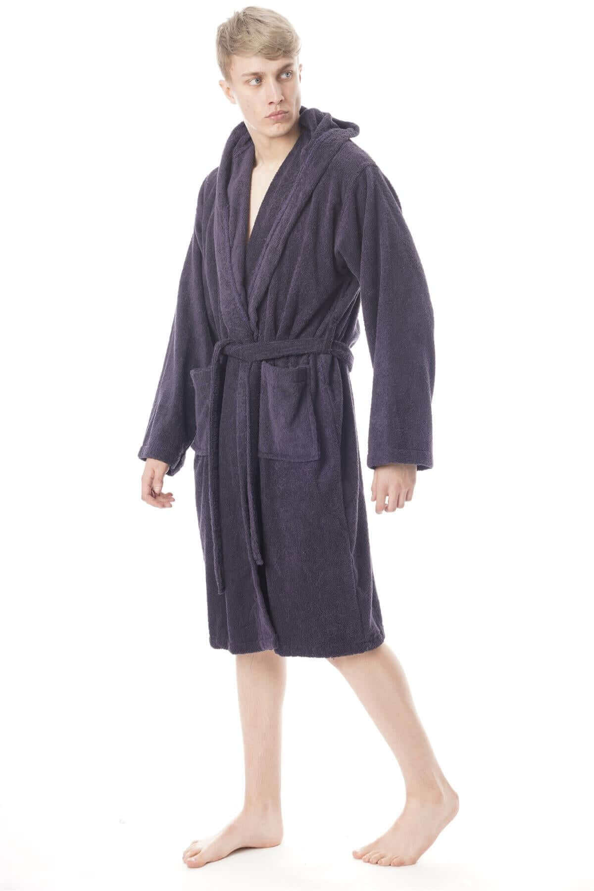 Toro Rocco Men's Hooded Bathrobe Super Soft Terry Towelling Ultra Absorbing Long Pile