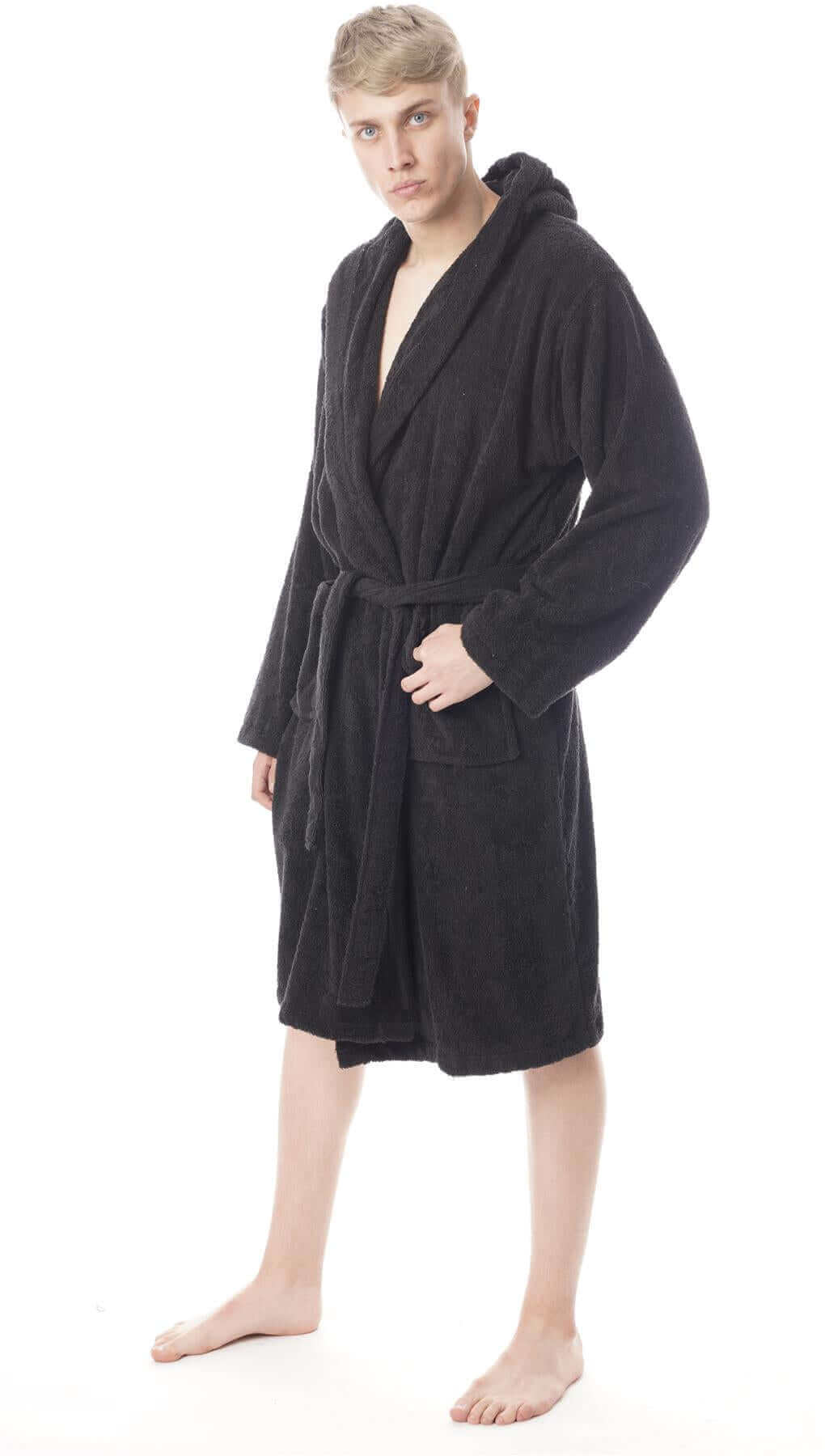 Toro Rocco Men's Hooded Bathrobe Super Soft Terry Towelling Ultra Absorbing Long Pile