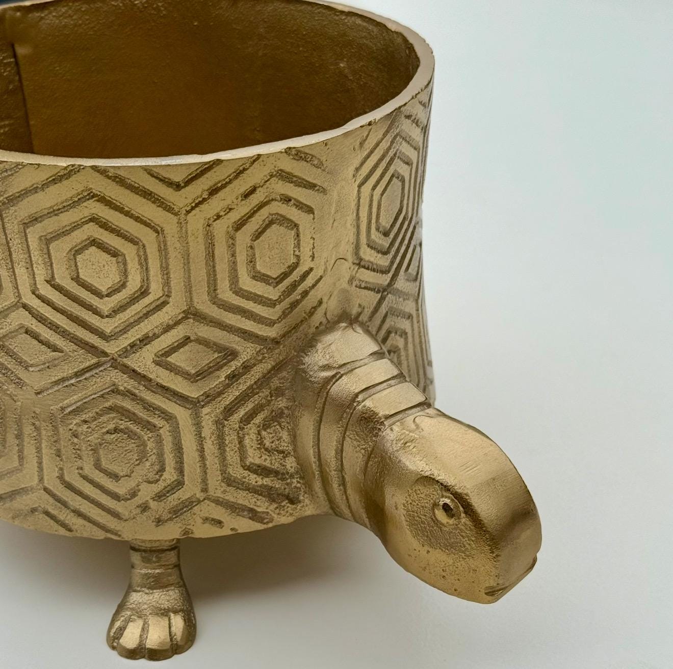 Tortoise Planter Pot | Brass Finish Indoor Succulent Holder