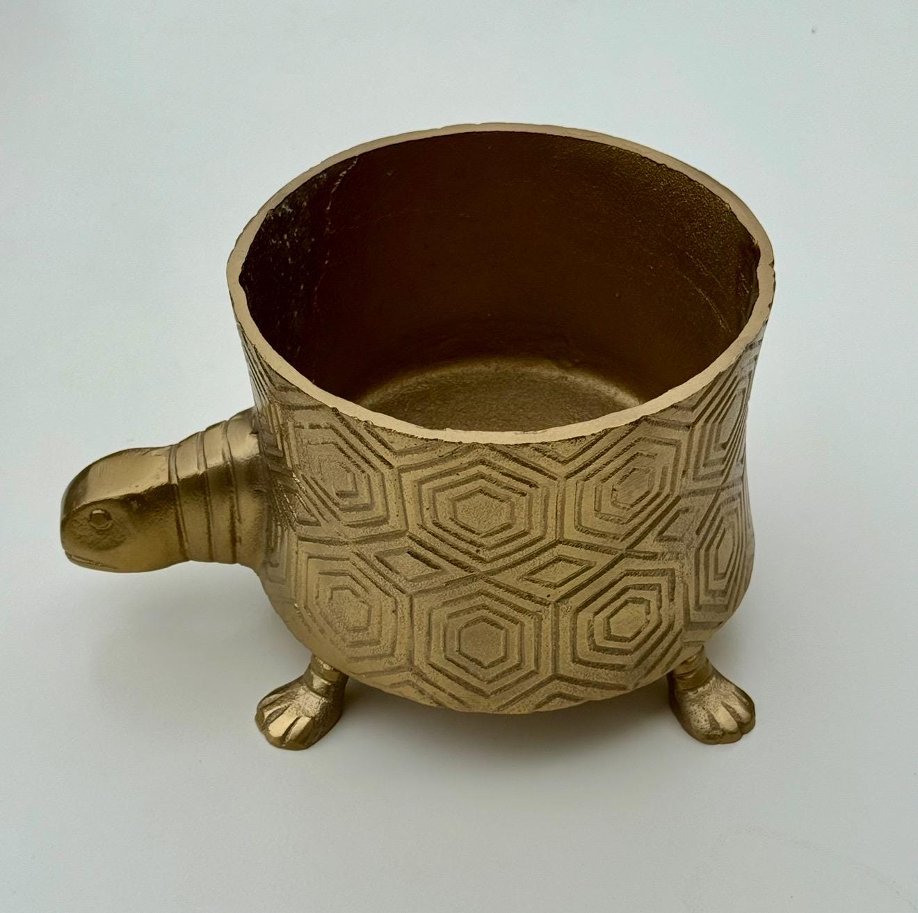 Tortoise Planter Pot | Brass Finish Indoor Succulent Holder