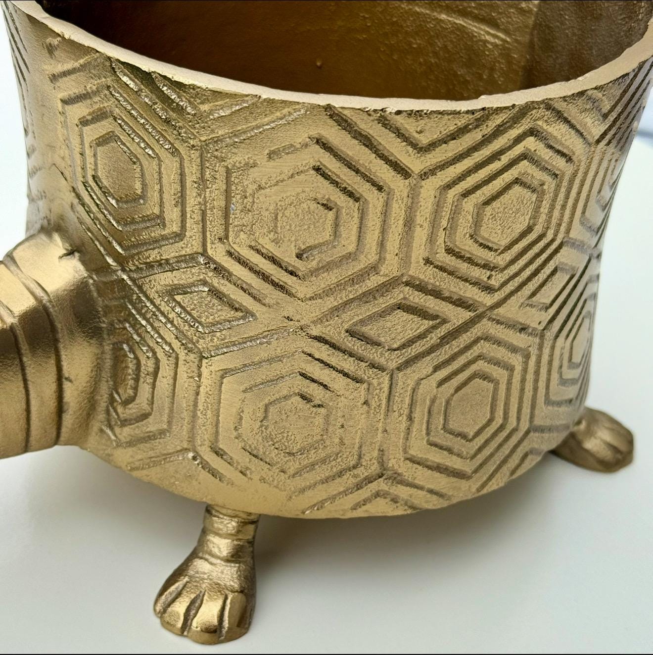 Tortoise Planter Pot | Brass Finish Indoor Succulent Holder