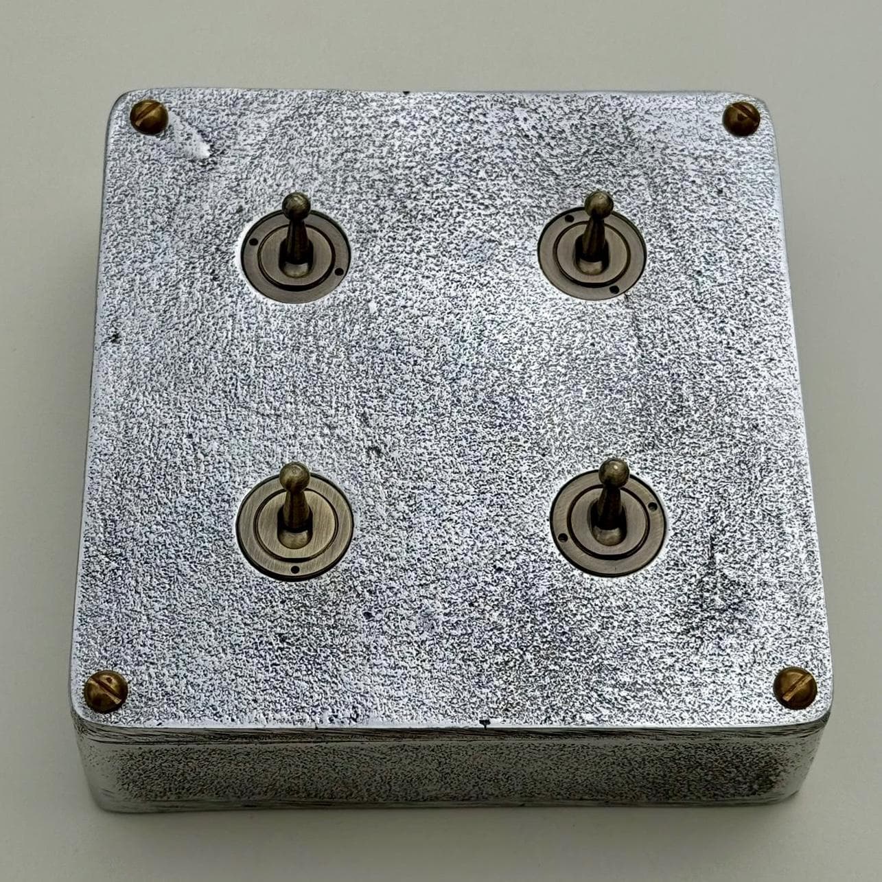 4 Gang 2 Way Solid Cast Metal Conduit Light Switch | Vintage Industrial Style