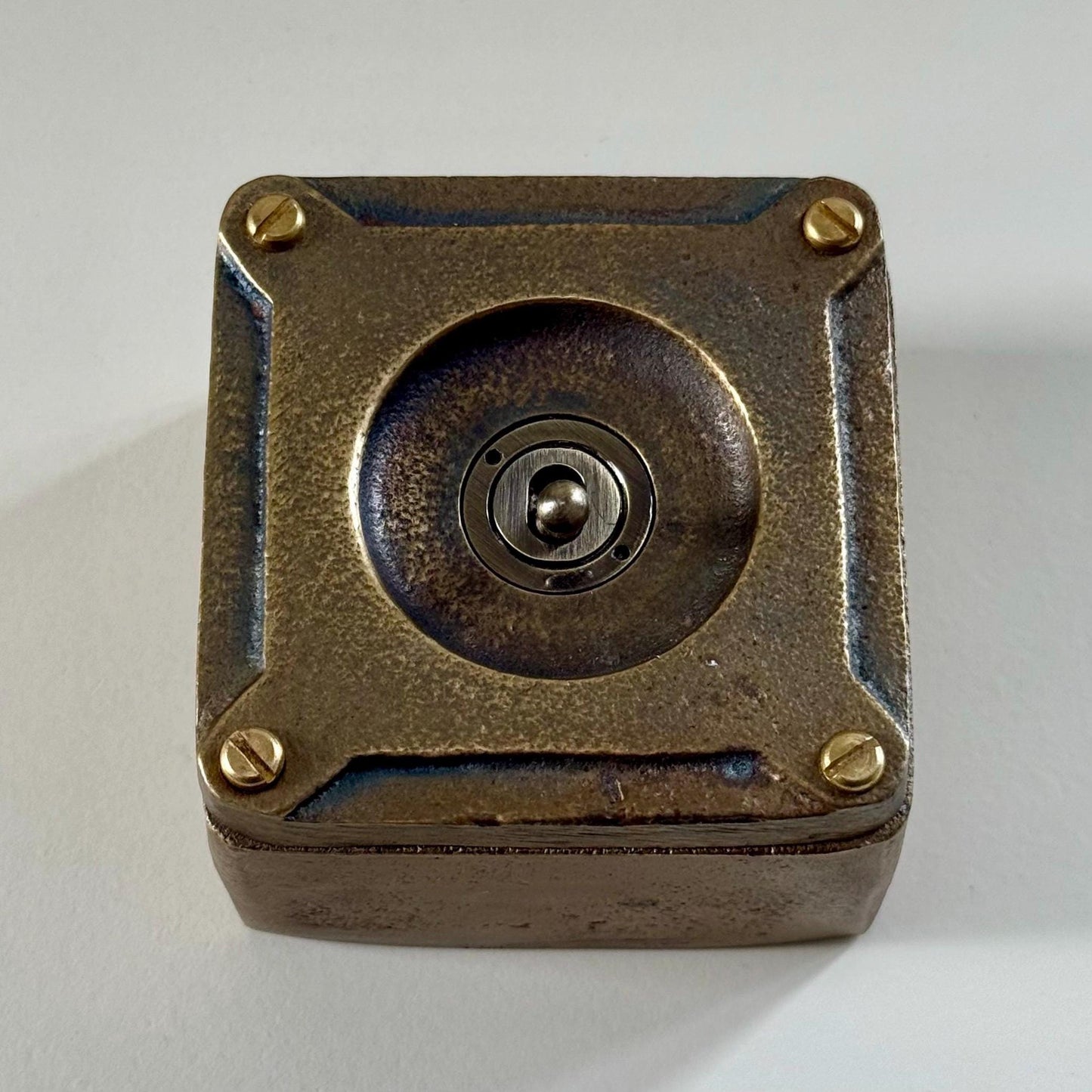 Single Gang Antique Brass Solid Cast Metal Surface Mounting Light Switch Industrial 2 Way