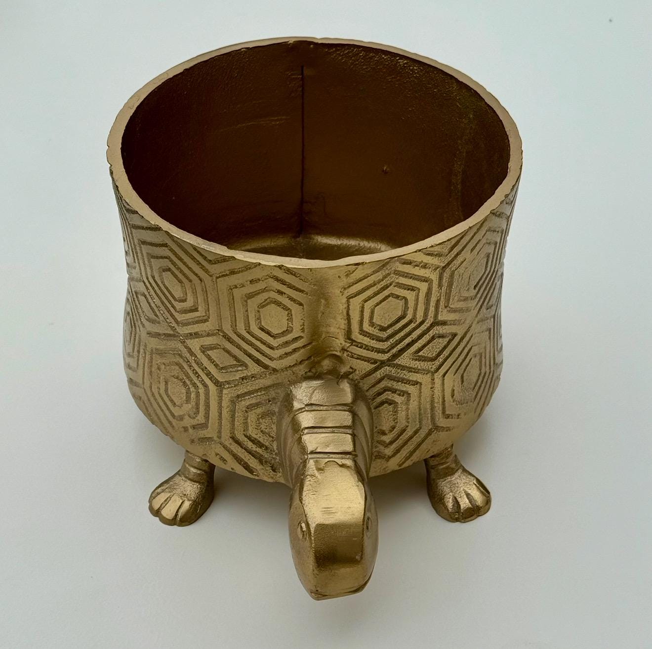 Tortoise Planter Pot | Brass Finish Indoor Succulent Holder