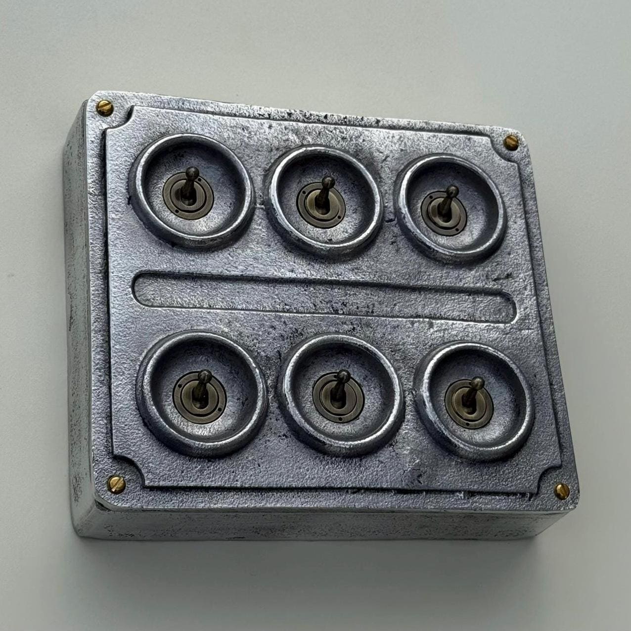 6 Gang 2 Way Solid Cast Metal Conduit Light Switch