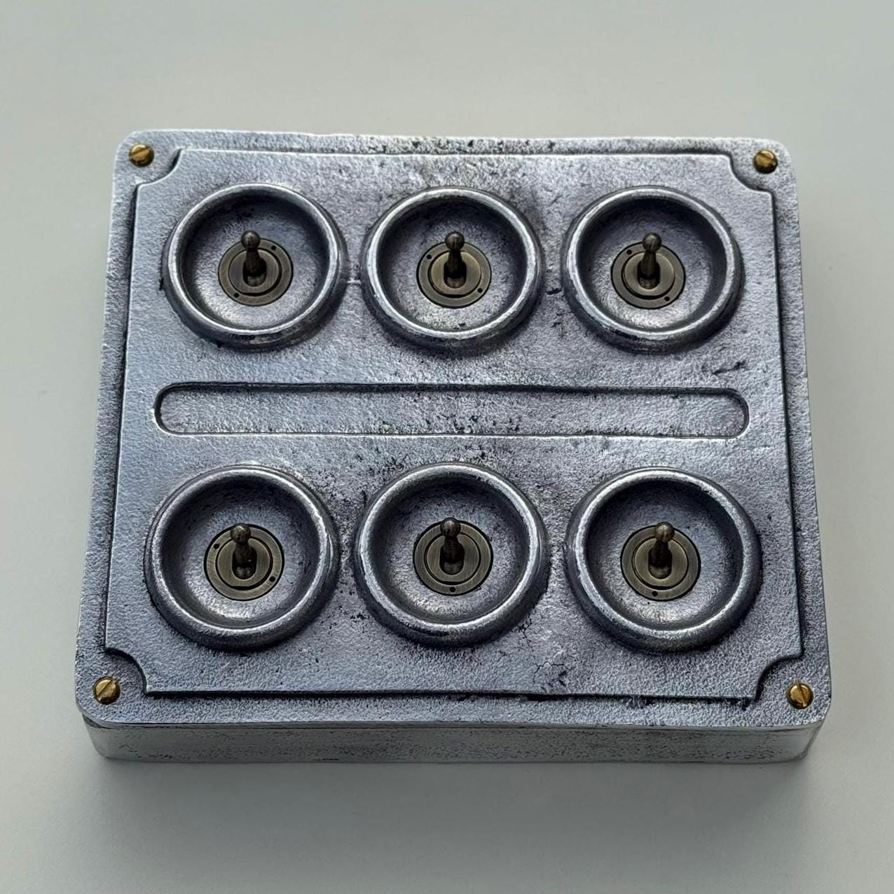 6 Gang 2 Way Solid Cast Metal Conduit Light Switch