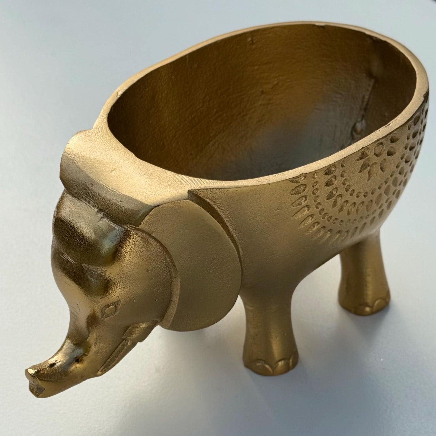 Elephant Indoor Planter | Brass Finish Animal Plant Pot