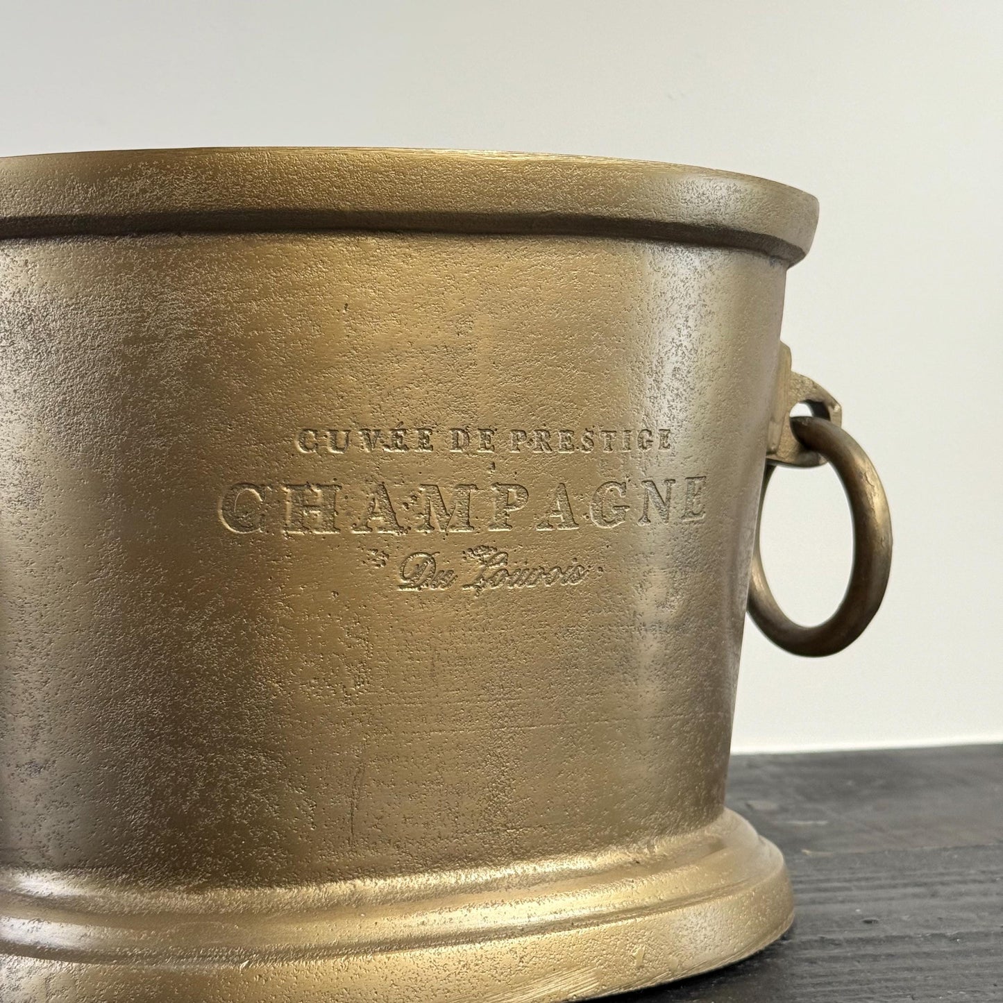 Antique Brass Solid Cast Engraved Champagne Ice Bucket Cooler
