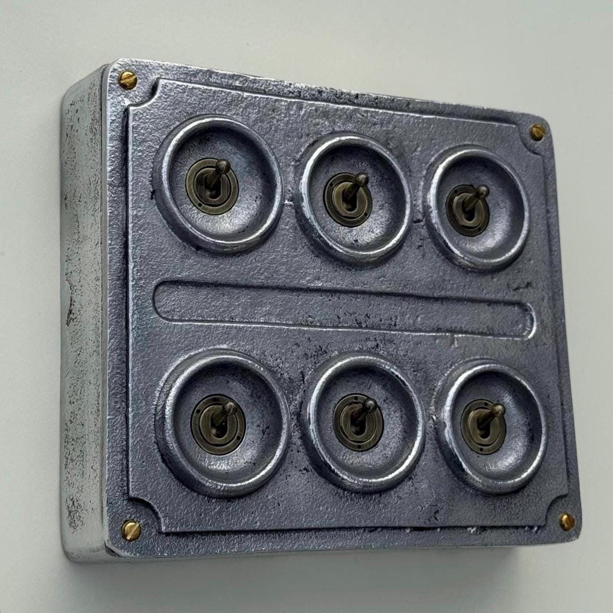 6 Gang 2 Way Solid Cast Metal Conduit Light Switch