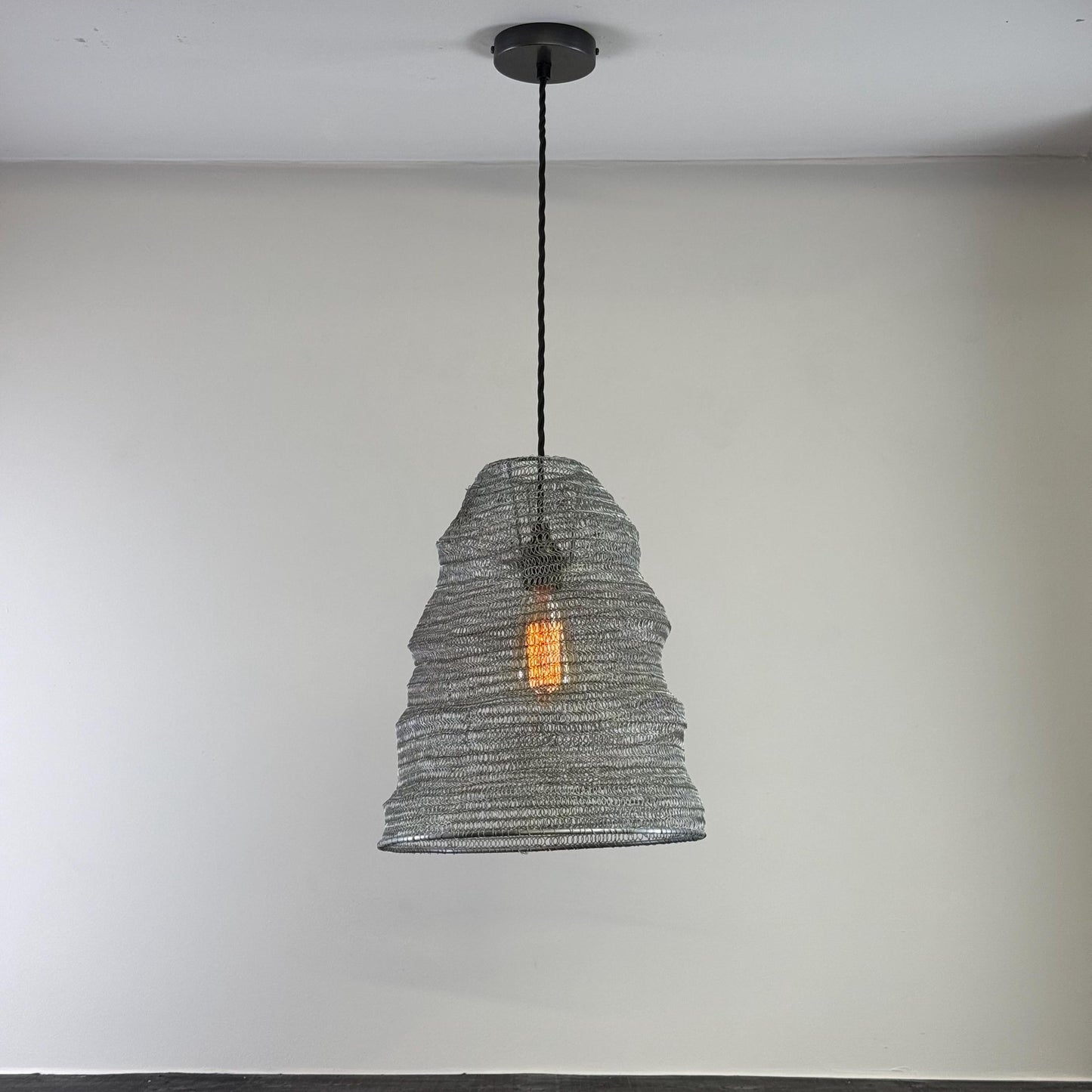 Walton Beehive Large Silver Wire Mesh Lampshade Pendant Ceiling Light