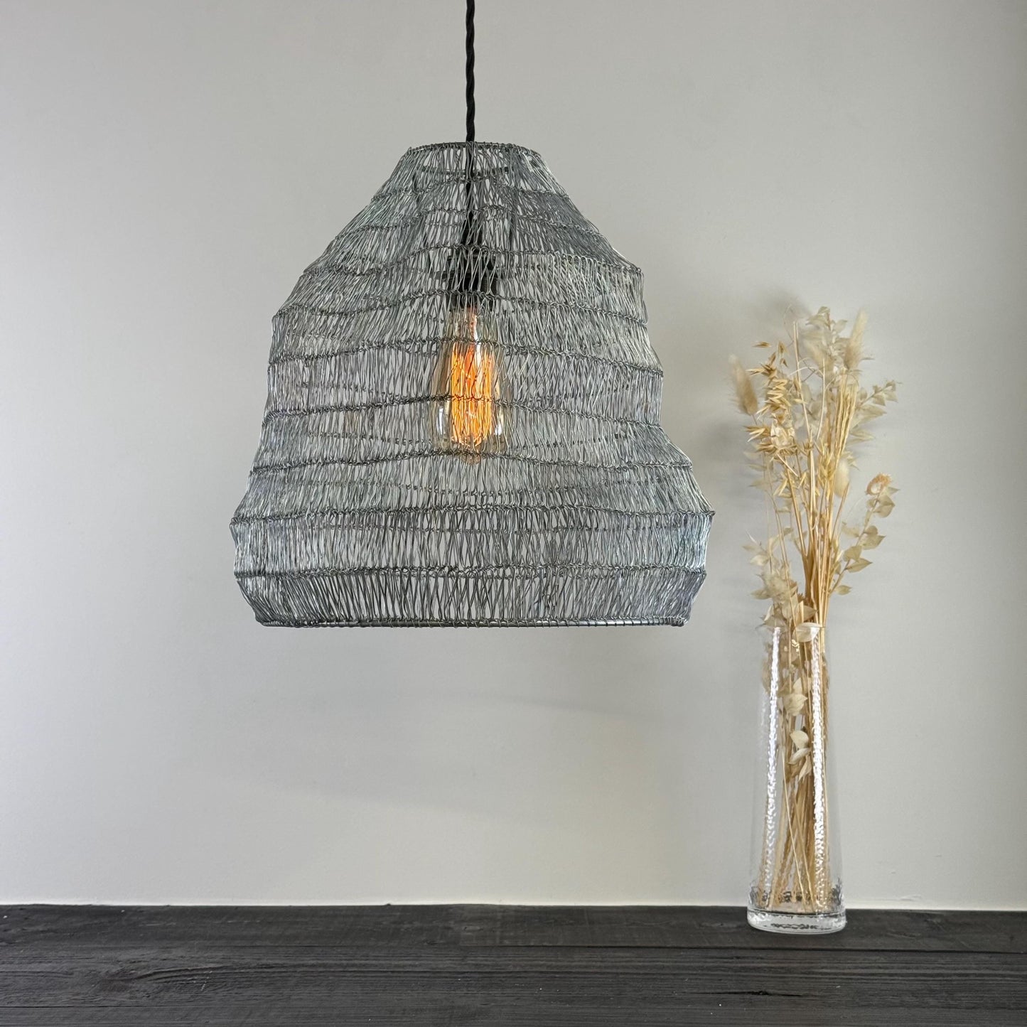 Walton Beehive Large Silver Wire Mesh Lampshade Pendant Light