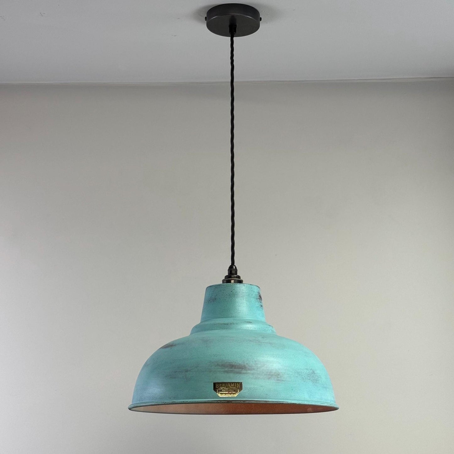Salthouse XL Copper Verdigris Patina Lampshade Pendant Light - 14.5 Inch
