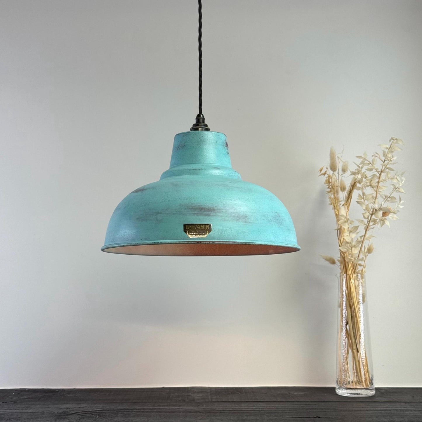 Salthouse XL Copper Verdigris Patina Lampshade Pendant Light - 14.5 Inch