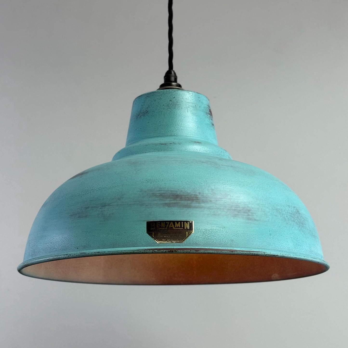 Salthouse XL Copper Verdigris Patina Lampshade Pendant Light - 14.5 Inch