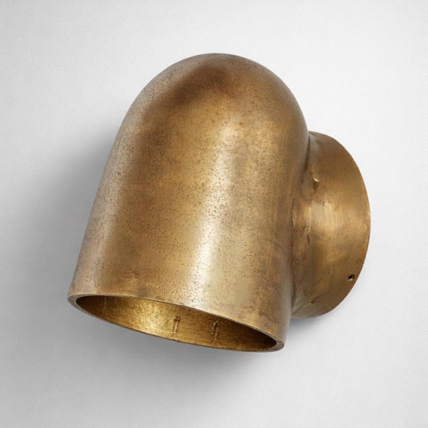 Hopton - Antique Brass Mast Down Wall Light | Nautical Industrial Sconce
