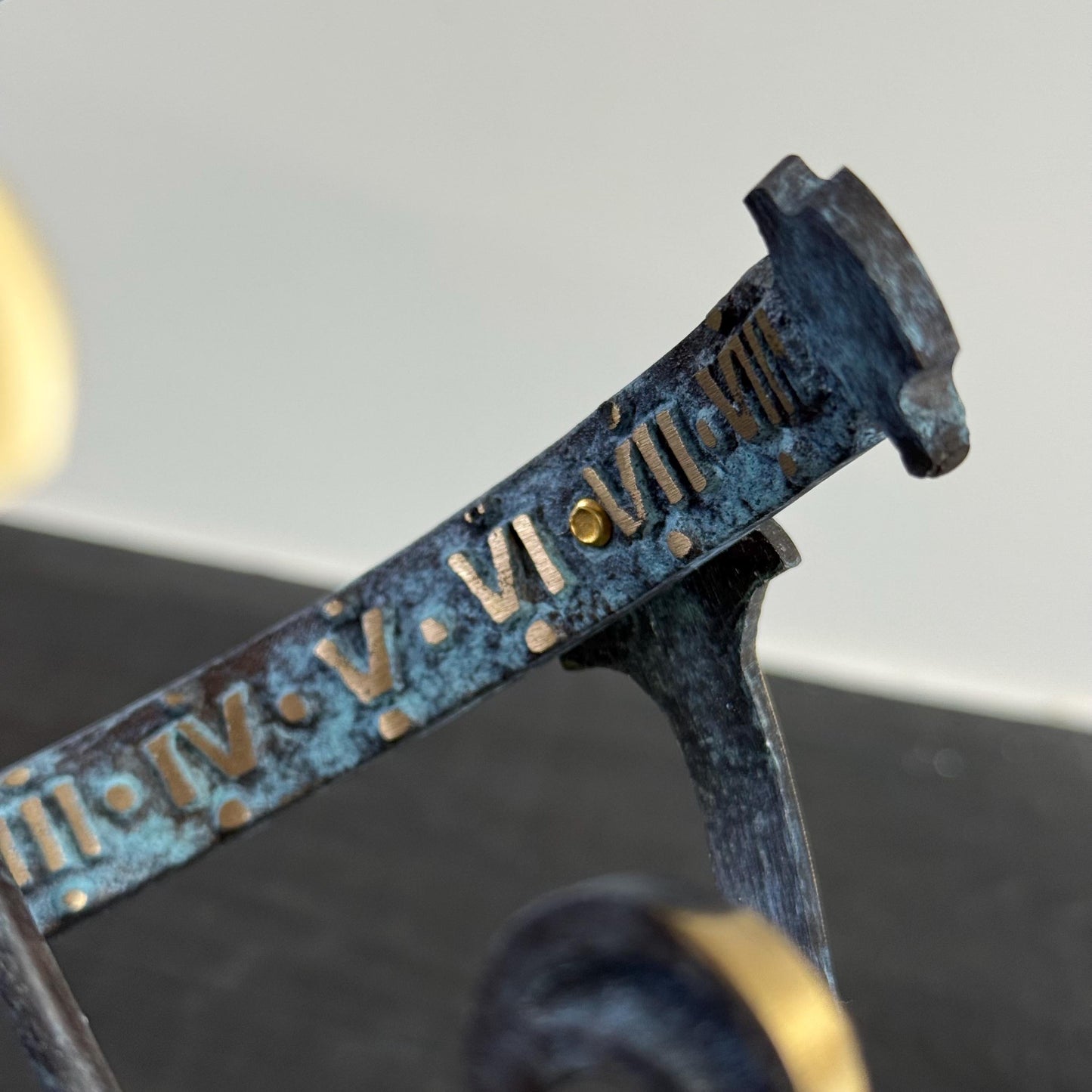 Armillary Small Solid Brass Verdigris Patina Sphere Sundial