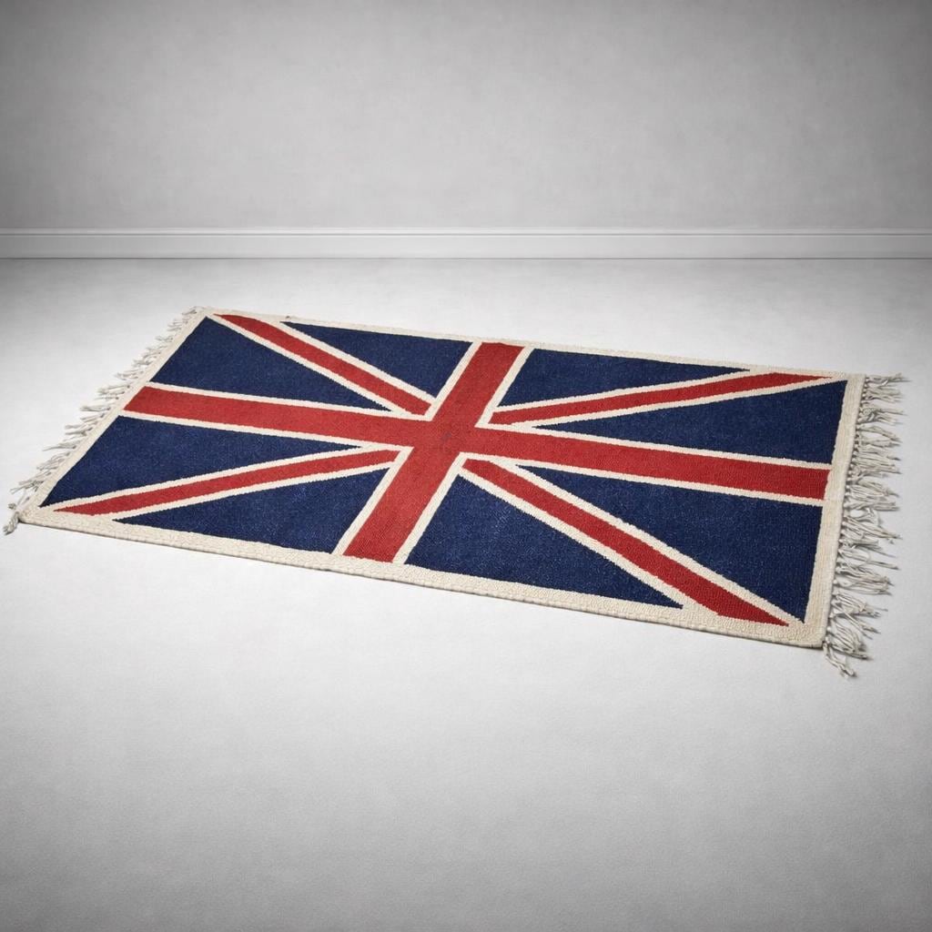 Reversible Union Jack Rug | Hand Knotted British Flag Jute Runner