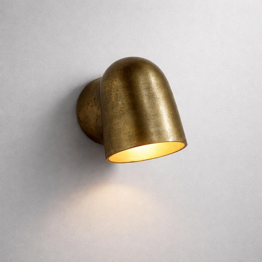 Hopton - Antique Brass Mast Down Wall Light | Nautical Industrial Sconce