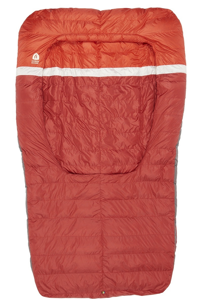 Sierra Designs Backcountry Bed Duo 20°F (-7°C) 650-Fill DriDown 2-Person Sleeping Bag - One Size - Red/Grey