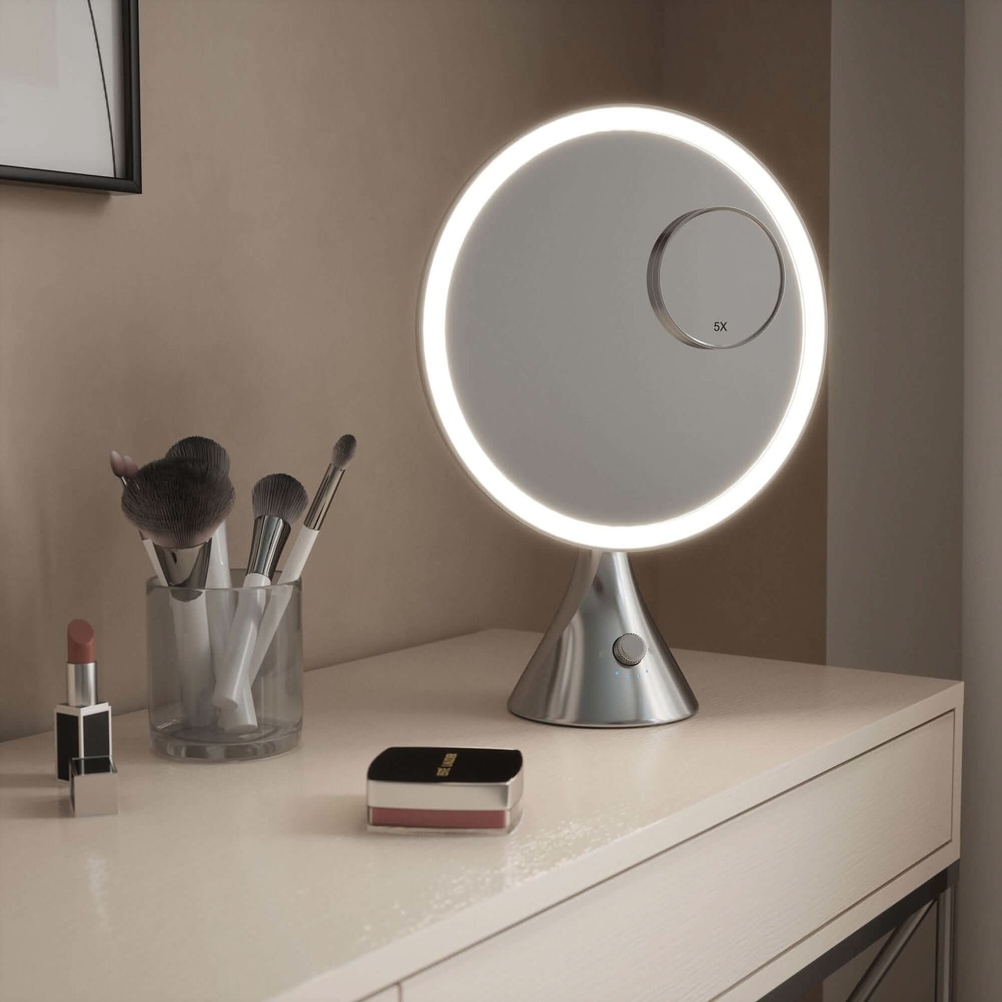LumiGlam Pro Cosmetic Vanity Mirror in Chrome