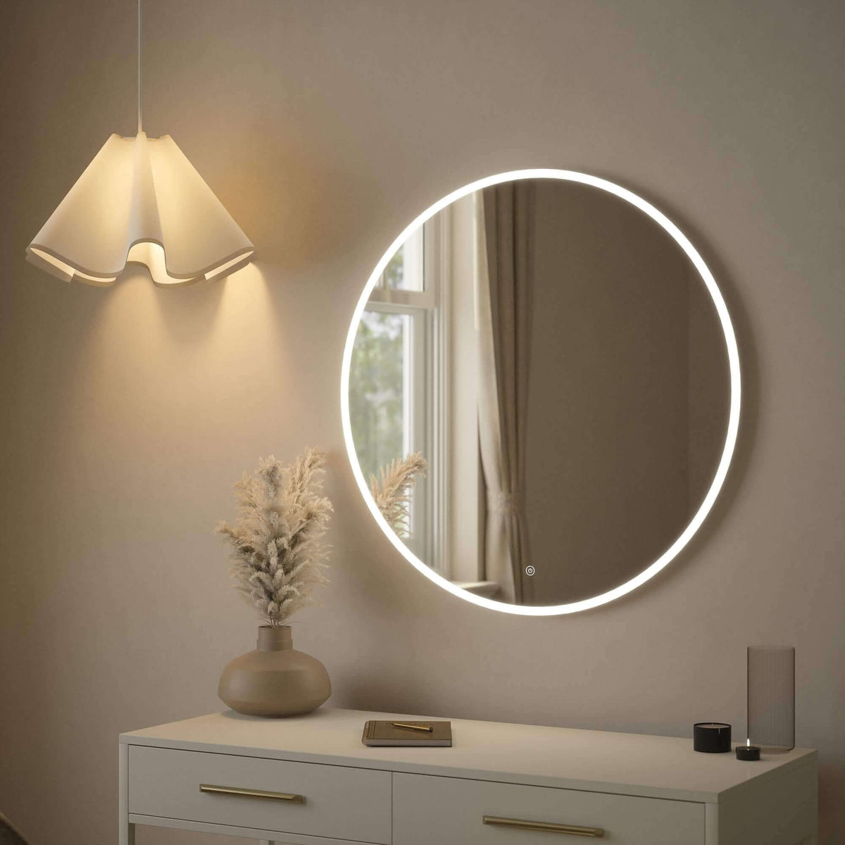 Pre Order Mid October Ava Round Wall Mounted Mirror 80cm