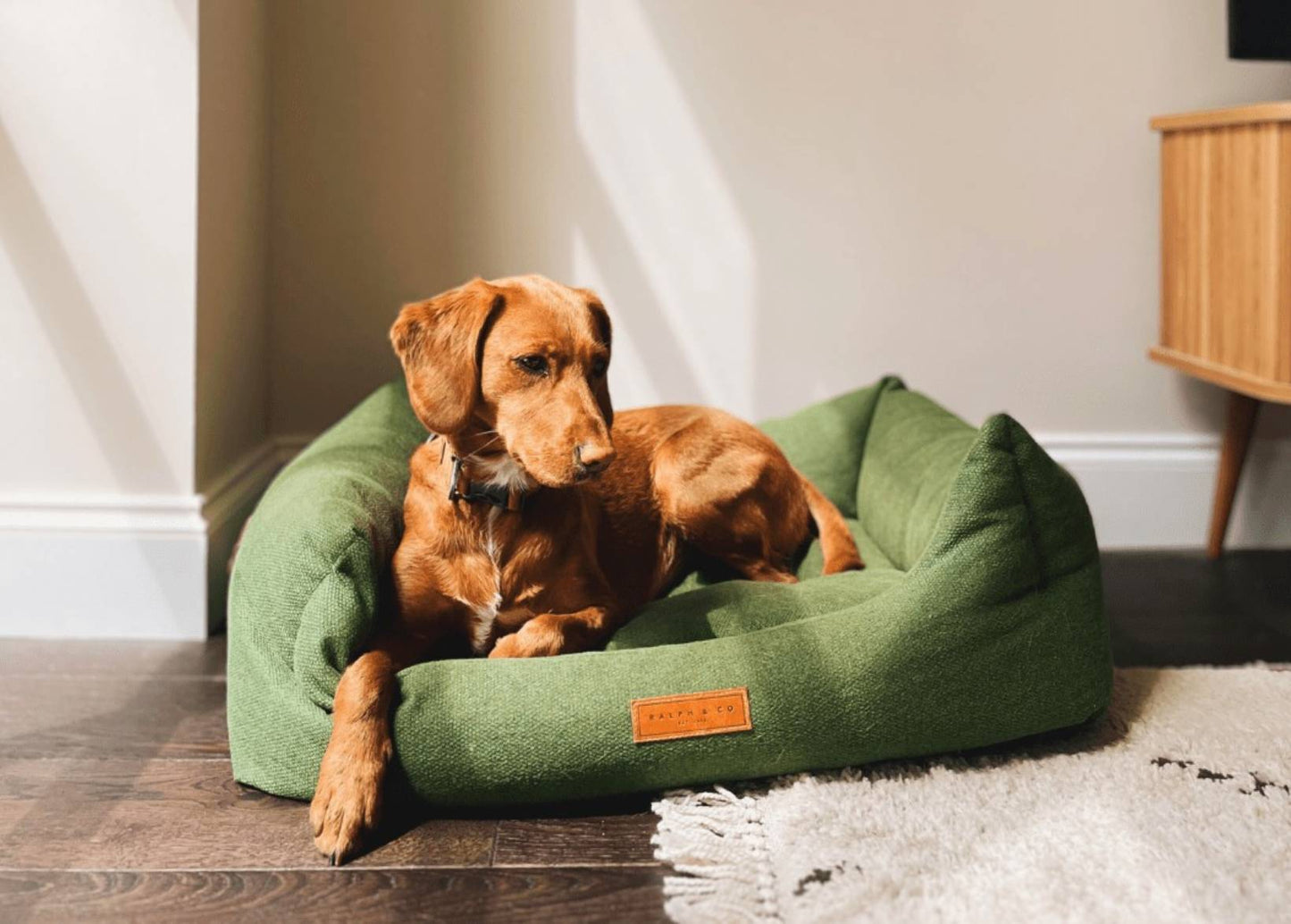 THE RICHMOND | LUXURY GREEN BOLSTER DOG BED