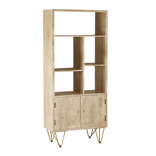 Light Gold Large Bookcase 2 Door