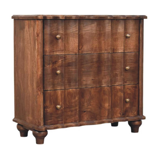 Artisan Furniture Solid Wood Camille Chest, 3 Drawers, Brown