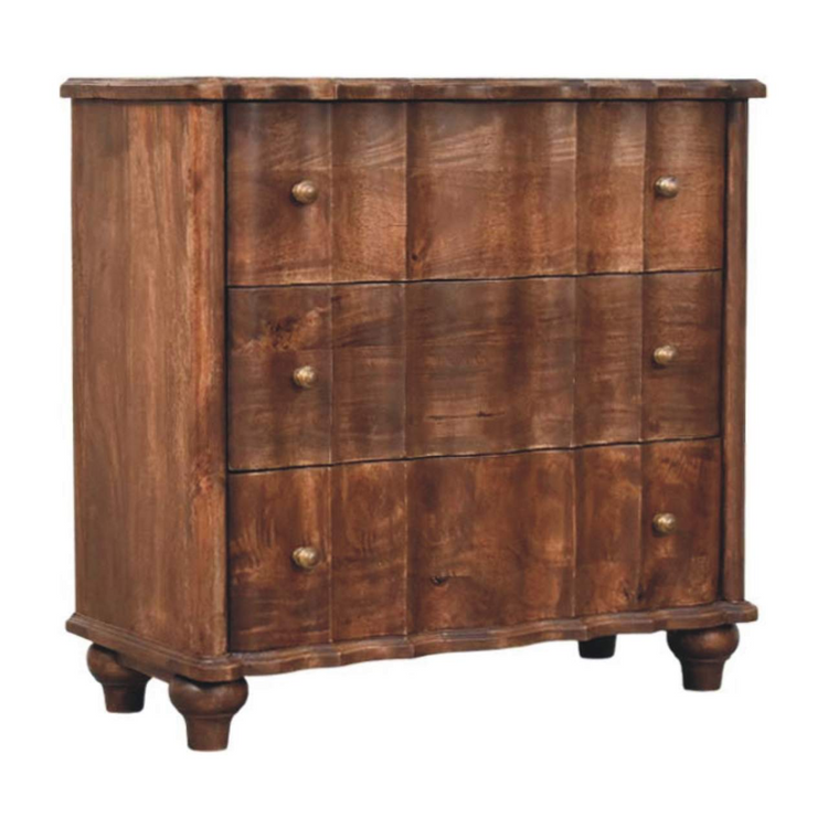 Artisan Furniture Solid Wood Camille Chest, 3 Drawers, Brown