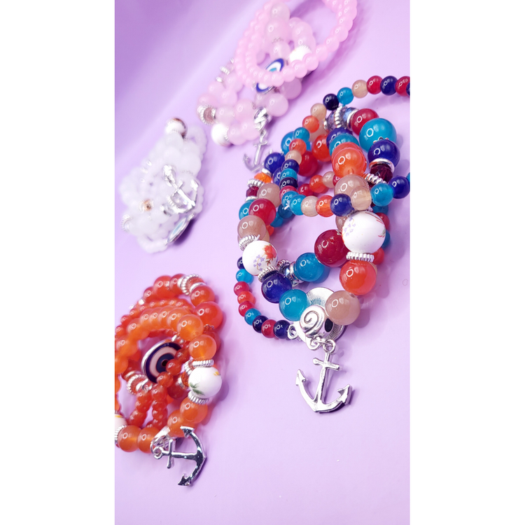 Charm Ceramic Beaded Bracelet Set