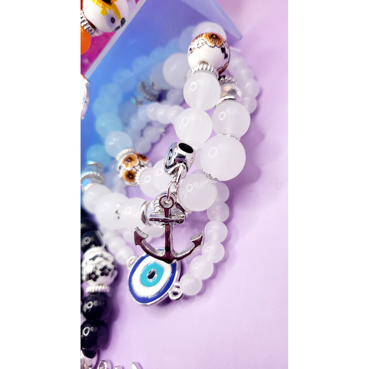 Charm Ceramic Beaded Bracelet Set