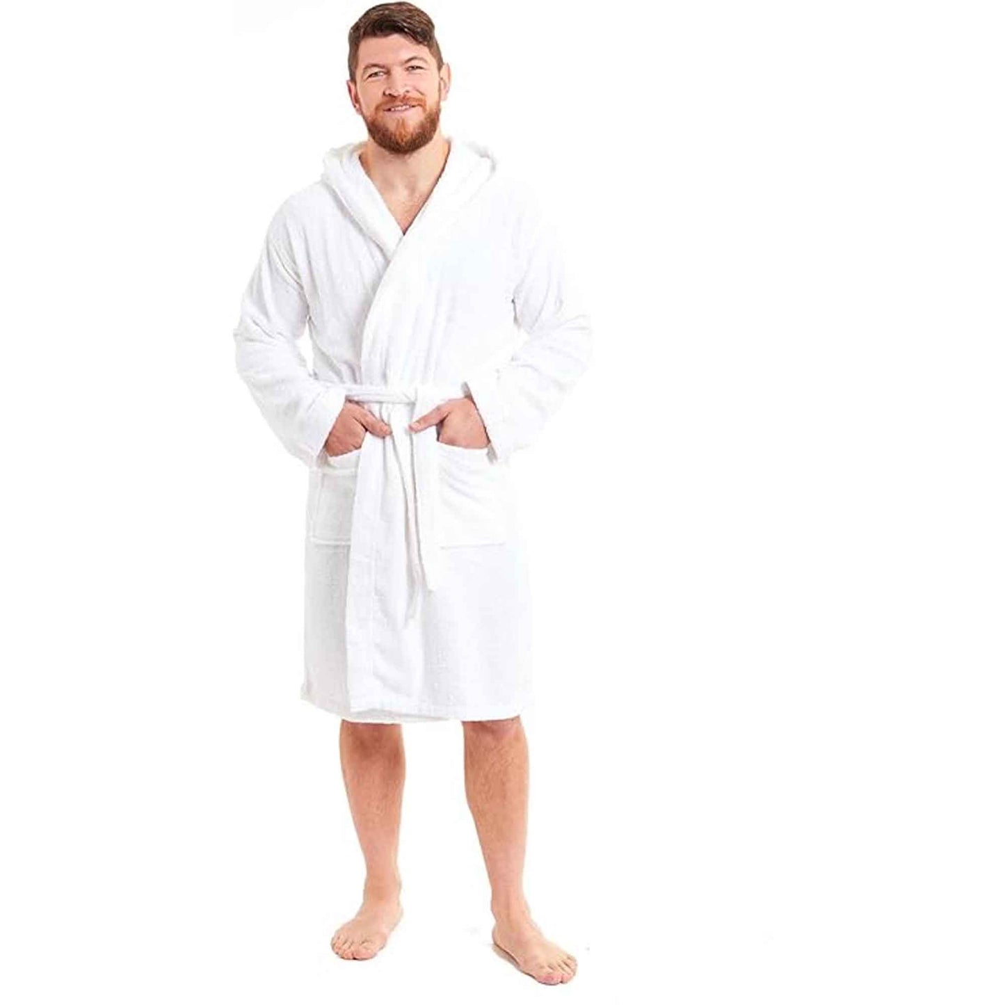 Toro Rocco Men's Bamboo Hooded Bath Robe Towelling Gown Quick Dry Ultra Absorbent Cotton Cosy Super Soft Hotel-Style Robe