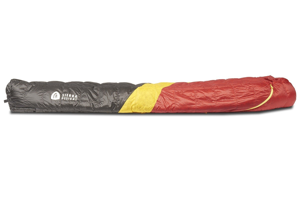 Sierra Designs Nitro 20°F (-7°C) 800-Fill DriDown Sleeping Bag - Regular - Red/Yellow/Peat