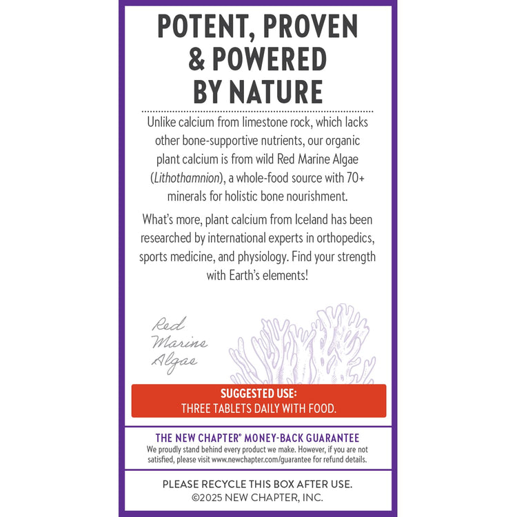New Chapter Bone Strength Calcium Supplement with Vitamin D3, K2, Magnesium - 120 Tablets