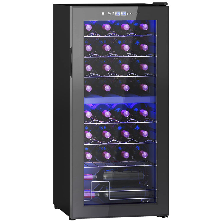 HOMCOM 32 Bottle Dual Zone 5-18\'e2\'84\'83 Wine Fridge - Black
