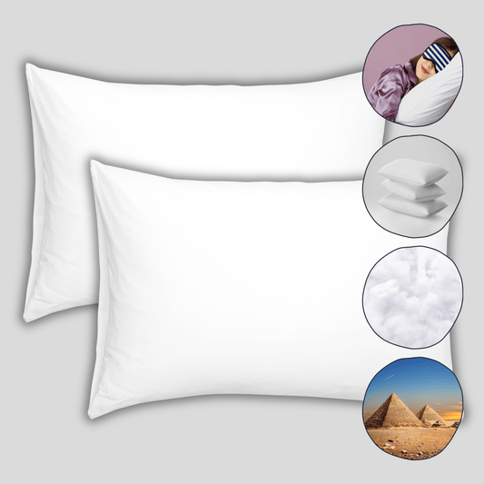 OLIVIA ROCCO 2 Pack Egyptian Cotton Blend Pillows Soft Medium Support