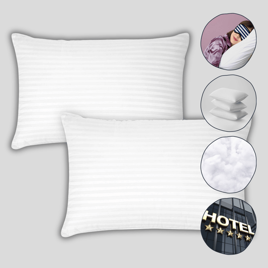 OLIVIA ROCCO 2 Pack Hotel Pillows Hypoallergenic Hollowfibre Soft Medium Support