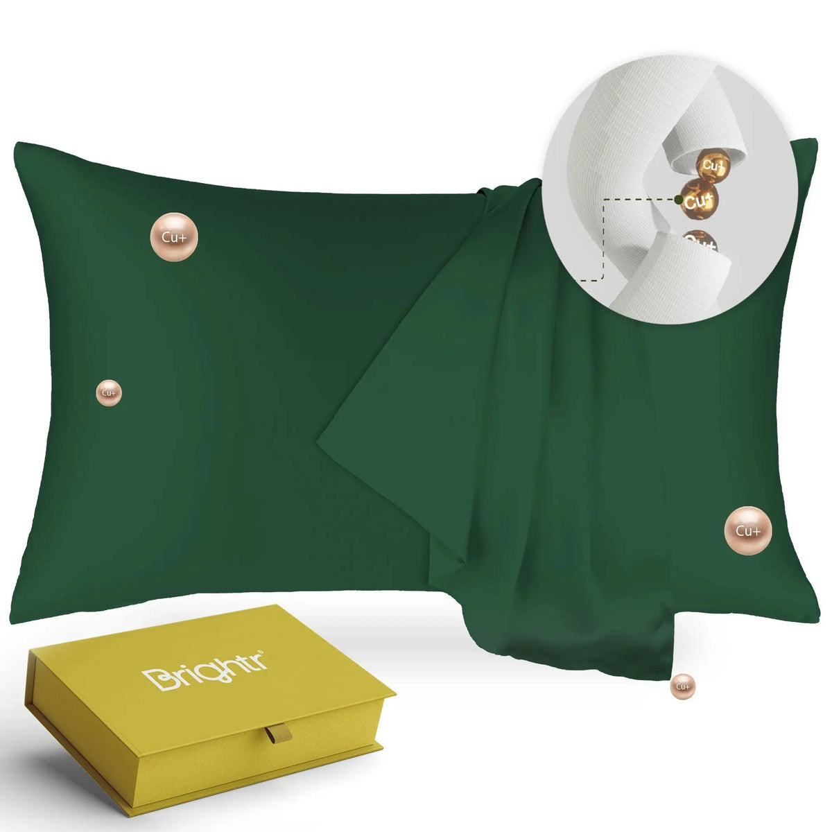Brightr® Copperdefense Eucalyptus Silk Pillowcase | Anti-Aging, Anti-Acne, Cooling