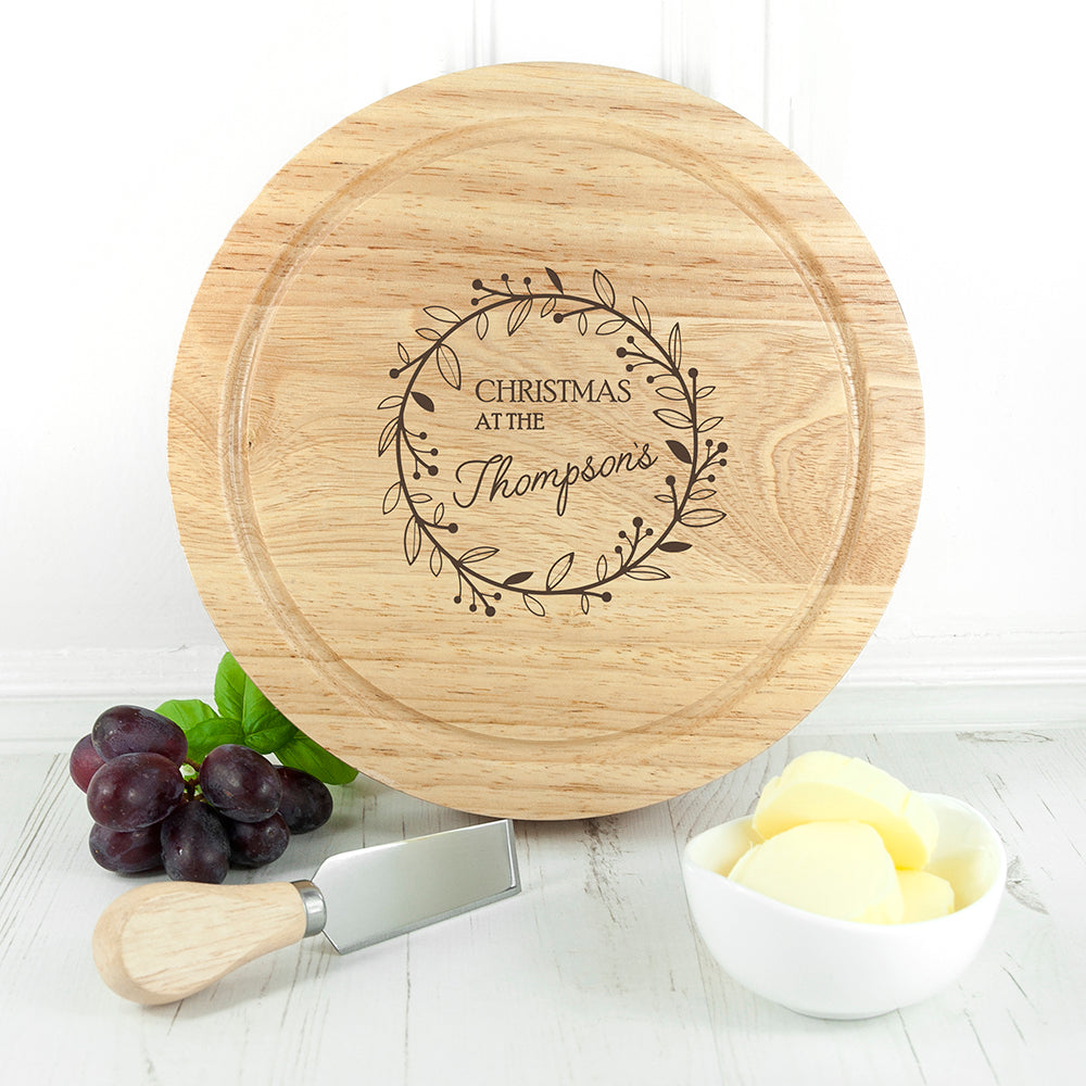 Personalised Classic Family Christmas Cheese Board Set