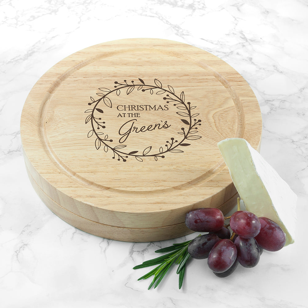 Personalised Classic Family Christmas Cheese Board Set