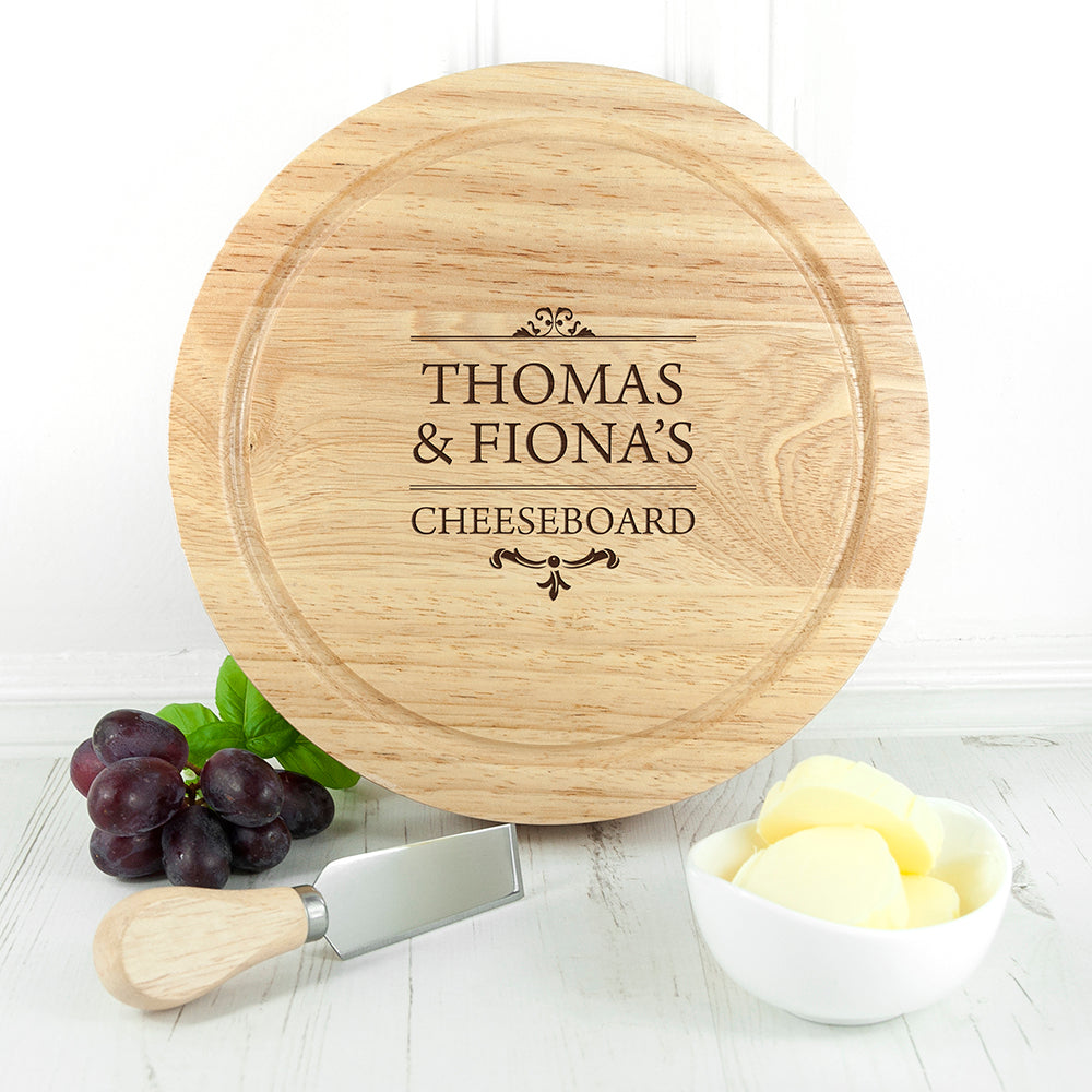 Personalised Traditional Couple's Cheese Board Set