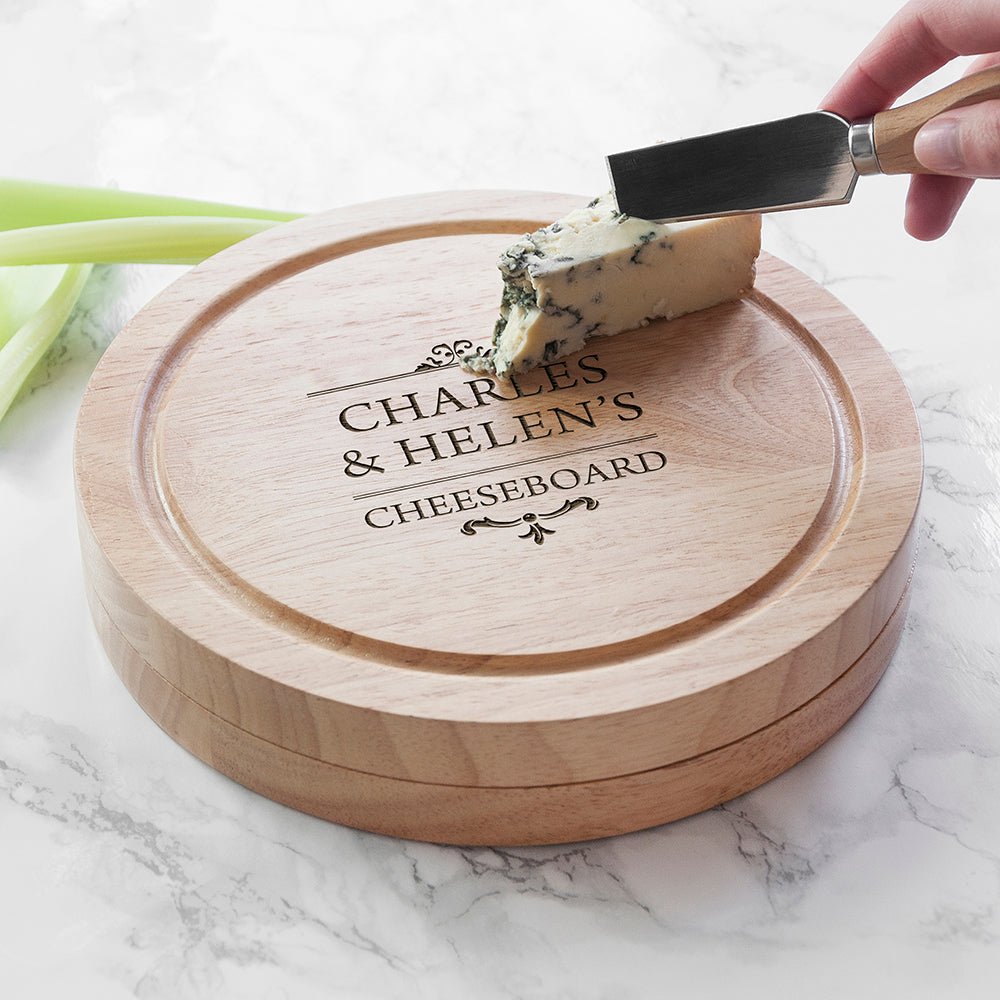 Personalised Traditional Couple's Cheese Board Set