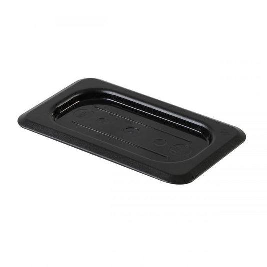 GN 1/9 Polycarbonate Gastronorm Notched Lid Black