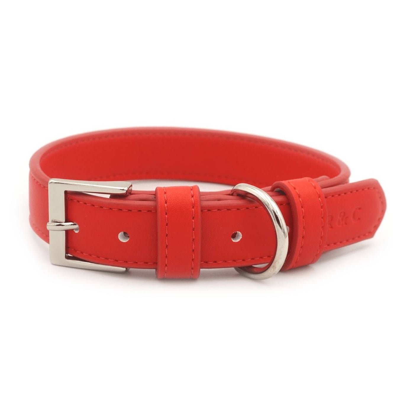 Red Leather Dog Collar