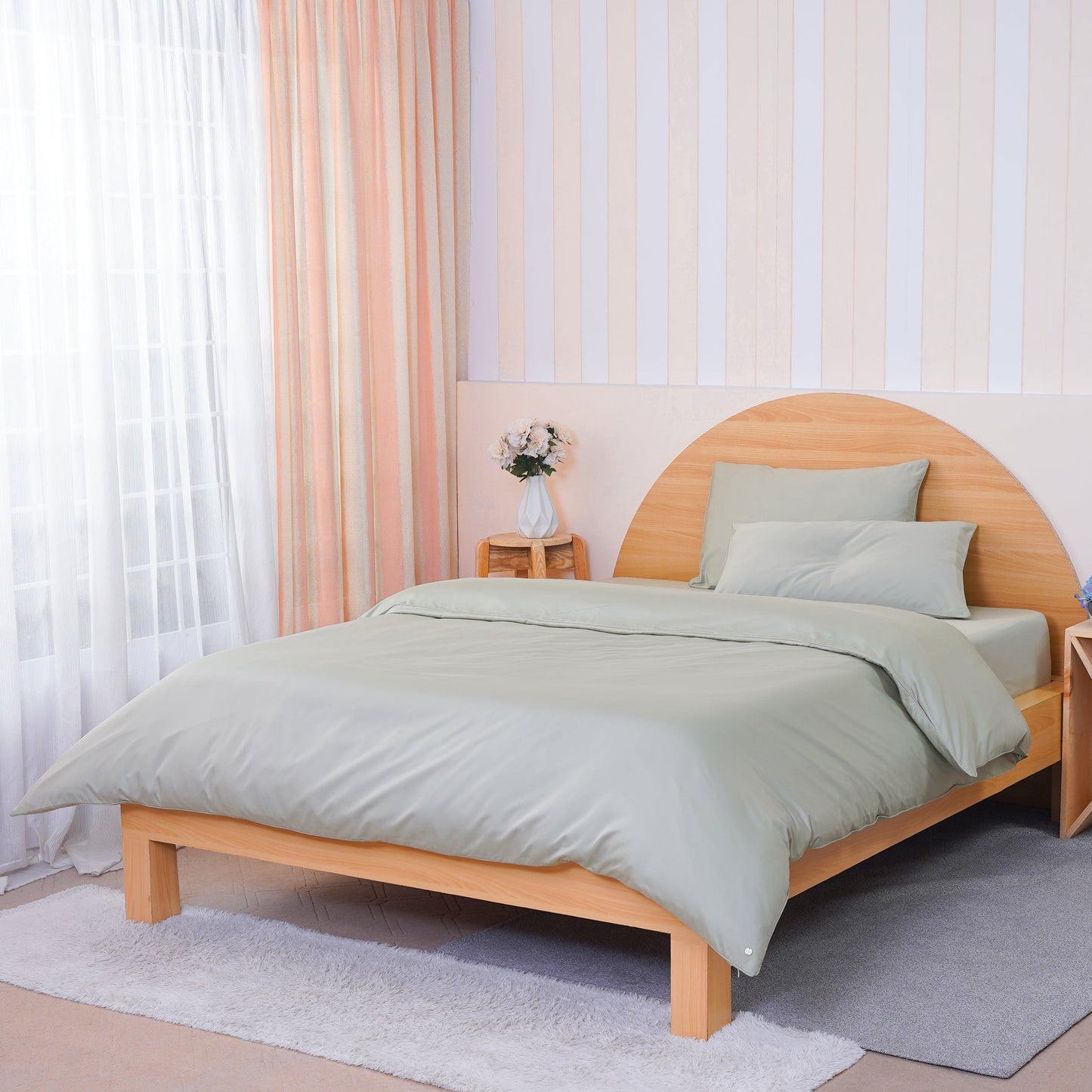Ackly Bamboo Sage Green Full Bedding Set