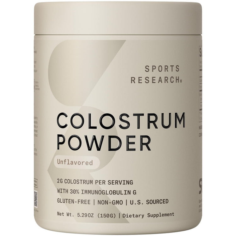 Sports Research Bovine Colostrum Powder – Easy Mix, Single-Ingredient Superfood for Gut Health & IgG Rich Support – U.S. Sourced, Non-GMO, Gluten Free – 75 Servings (Unflavored)